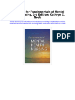 Full Download Test Bank For Fundamentals of Mental Health Nursing 3rd Edition Kathryn C Neeb PDF Free