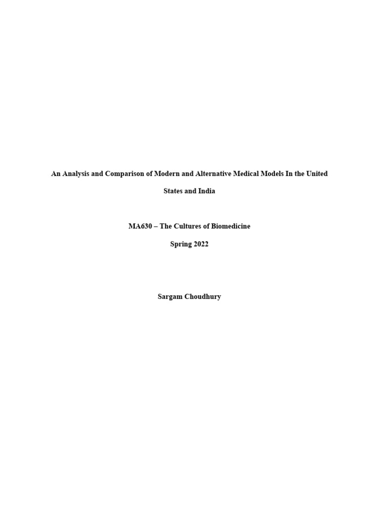 Sargam Choudhury - An Analysis and Comparison of Modern and Alternative ...