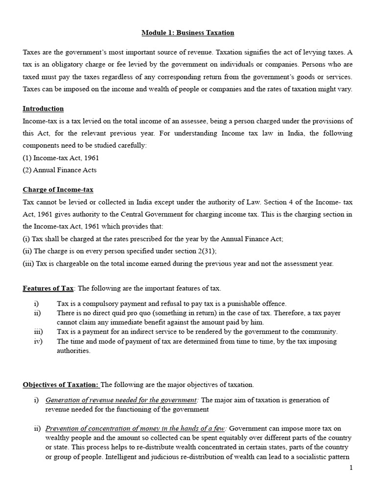 Notes - Residential Status Module 1 | PDF | Taxes | Expense