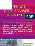 Interact Club Adviser Orientation