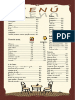 La Bajadita Menu