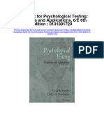 Instant Download Test Bank For Psychological Testing Principles and Applications 6 e 6th Edition 0131891723 PDF Full