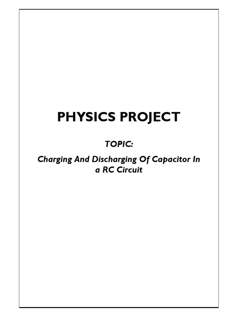 Physics Project | PDF | Capacitor | Series And Parallel Circuits