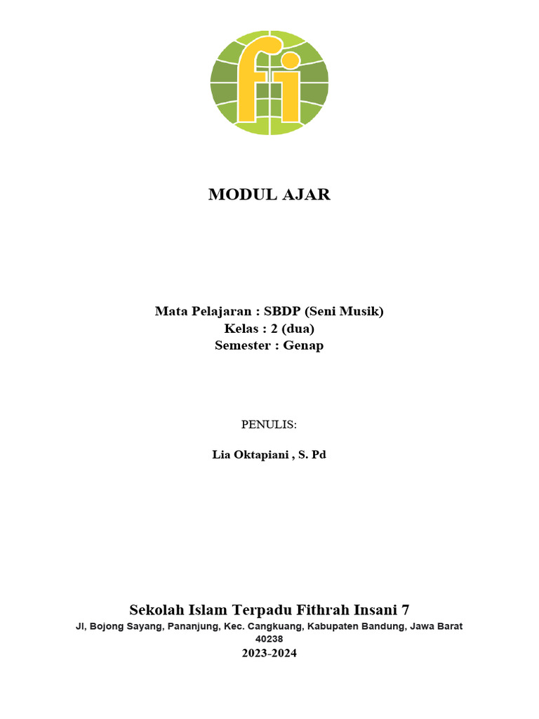 Modul Ajar Seni Musik Kelas 2 Pdf