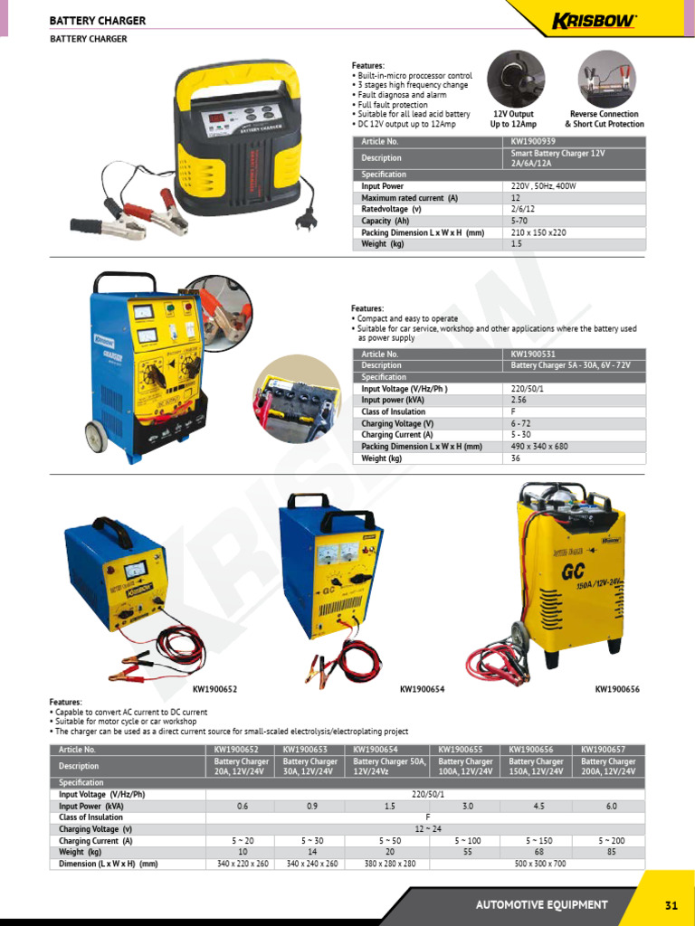 Versatile Battery Chargers for Automotive Use | PDF | Battery Charger ...