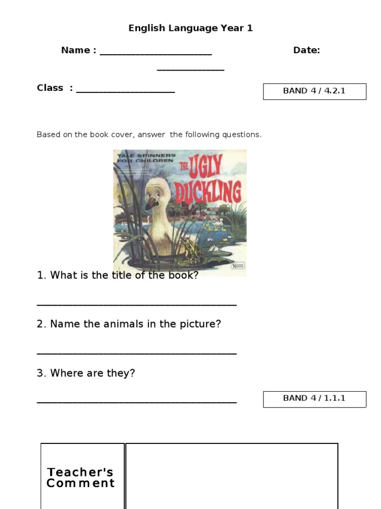 English Year 1 - Band 4 (Language Arts) | PDF | Language Arts & Discipline