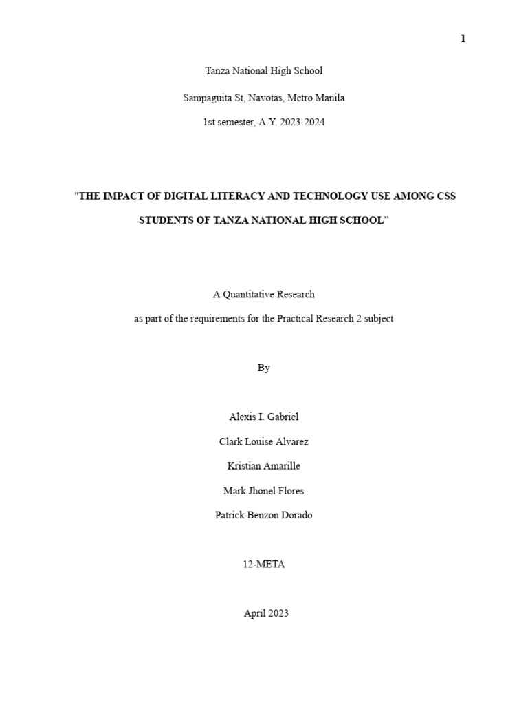 Impact of Digital Literacy on Students | PDF | Computers