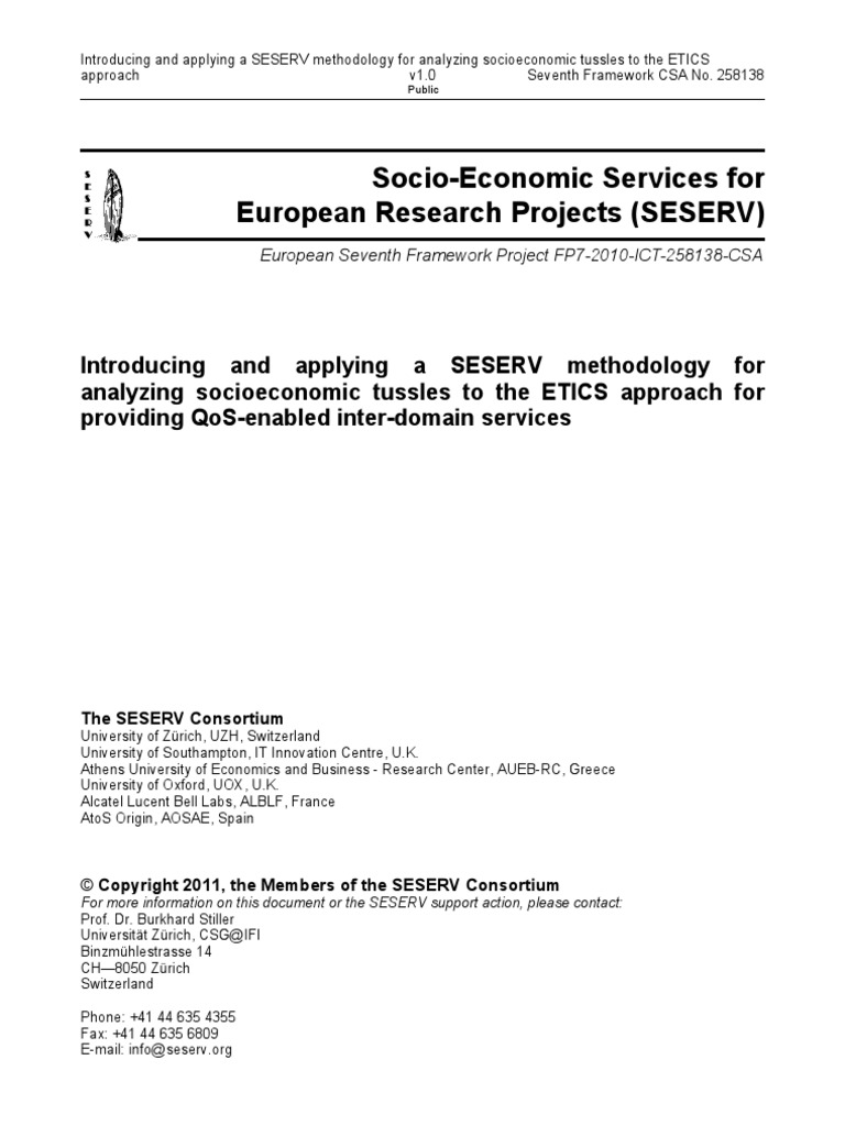 Socio-Economic Services For European Research Projects (SESERV) | PDF ...