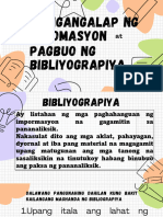 Pangangalap NG Impormasyon at Pagbuo NG Bibliograpiya