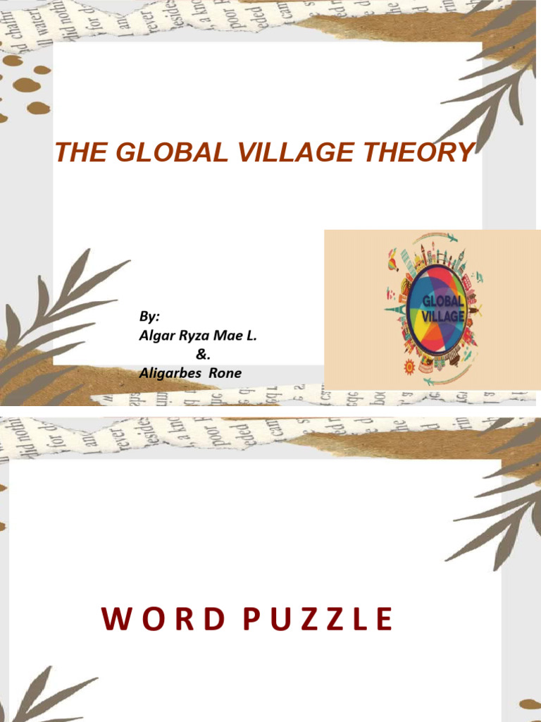 The Global Village Theory PDF Economies Communication