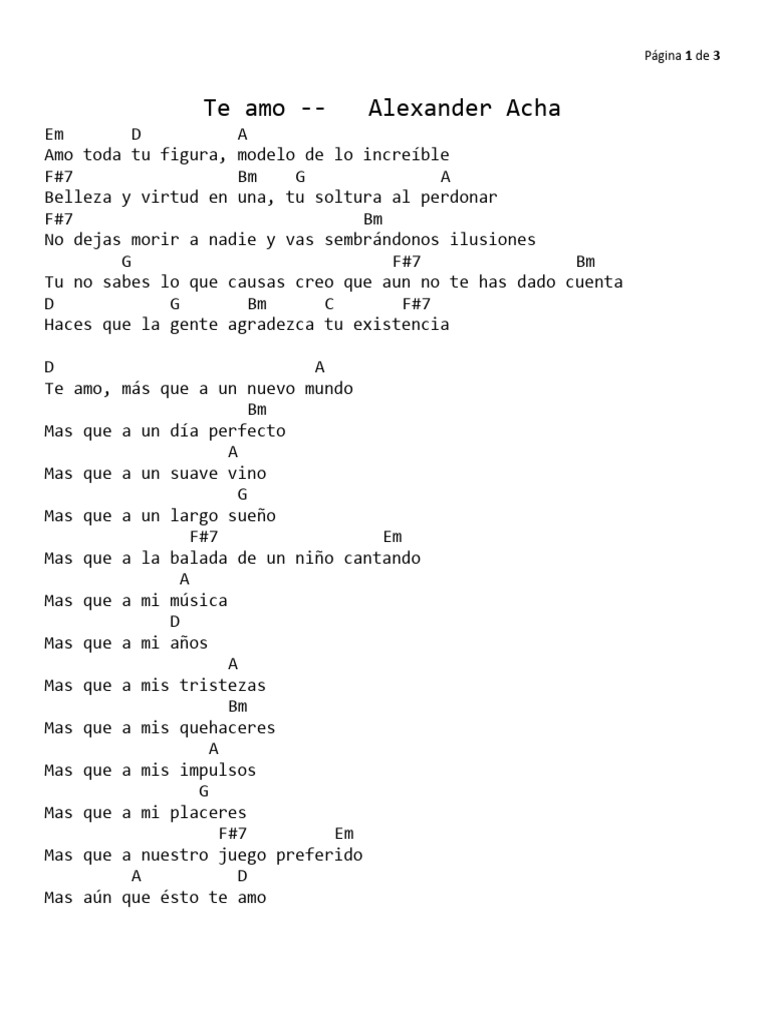 Te Amo Alexander Acha PDF