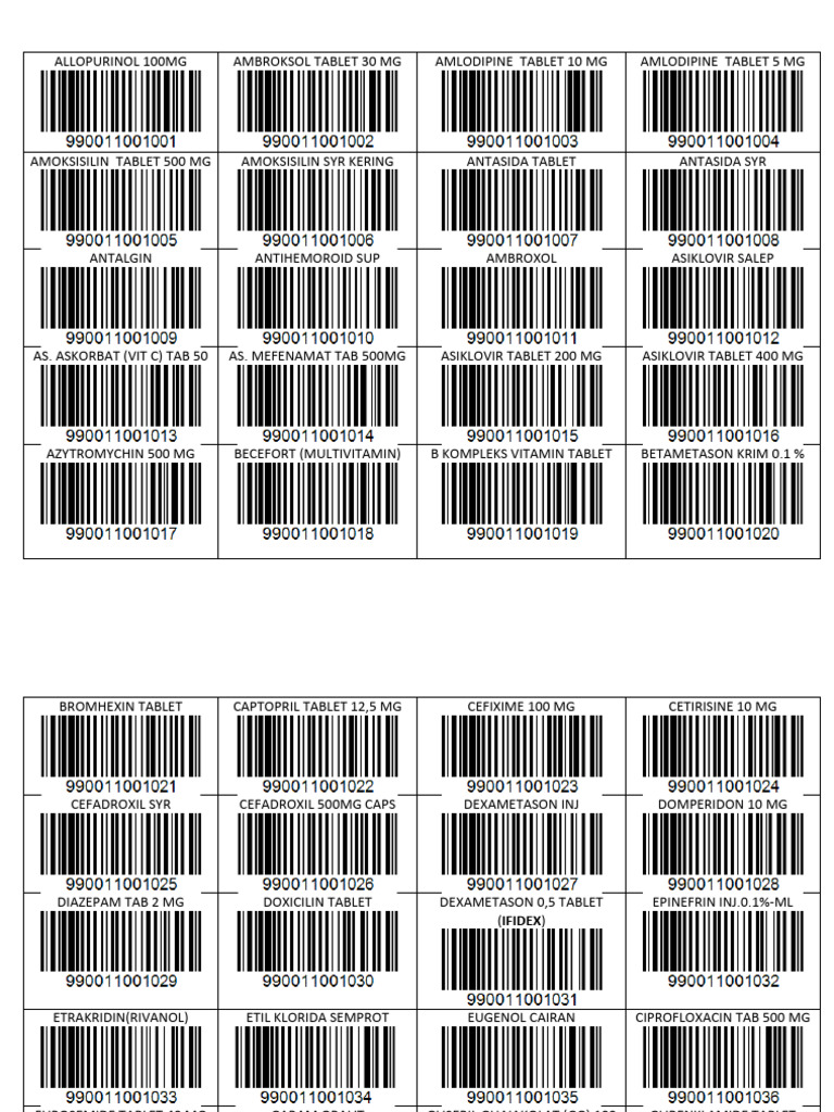 Barcode Obat PDF Drugs Pharmacology
