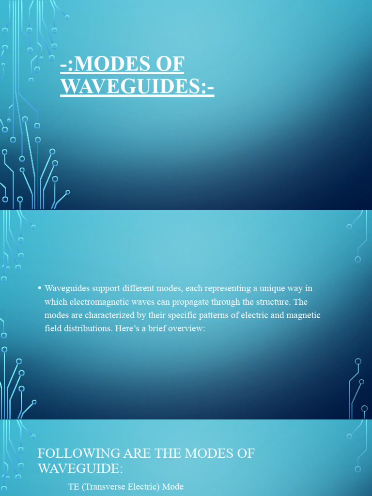 Modes of Waveguide | PDF | Waveguide | Motion (Physics)