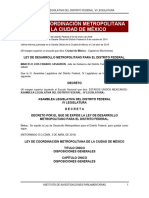 Ley de Coordinacion Metropolitana de La Ciudad de Mexico