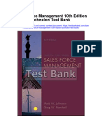 Instant Download Sales Force Management 10th Edition Johnston Test Bank PDF Full Chapter