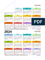 Calendario 2023 2024 Vertical en Color