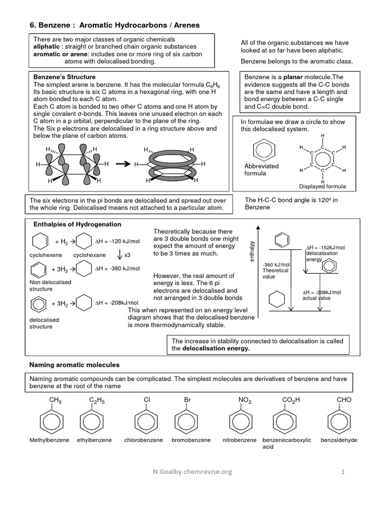 Mod 4 Revision Guide 6 Benzene | PDF | Benzene | Amine