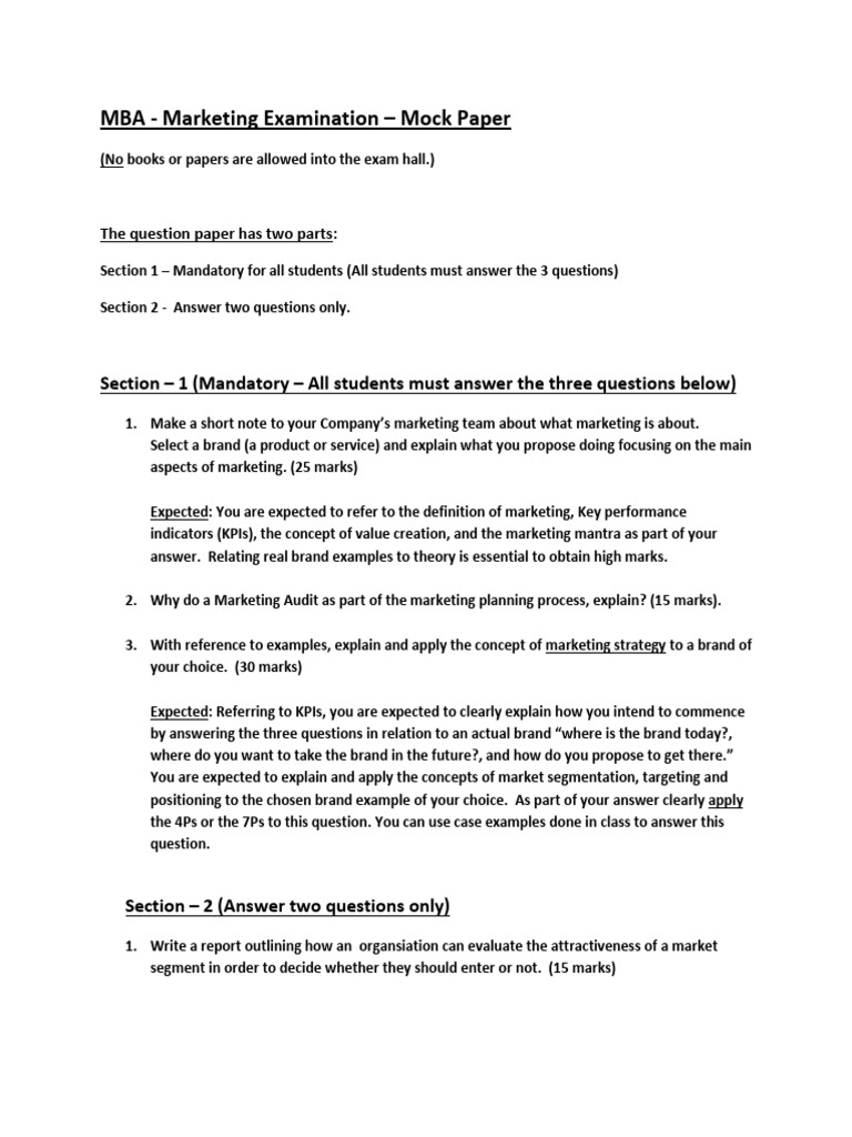mba-marketing-examination-mock-paper-pdf