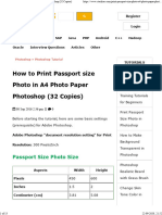 Print Passport Size Photo in A4 Photo Paper Photoshop (32 Copies)