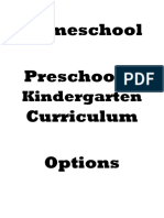Homeschool - Preschool Kindergarten Curriculum Options