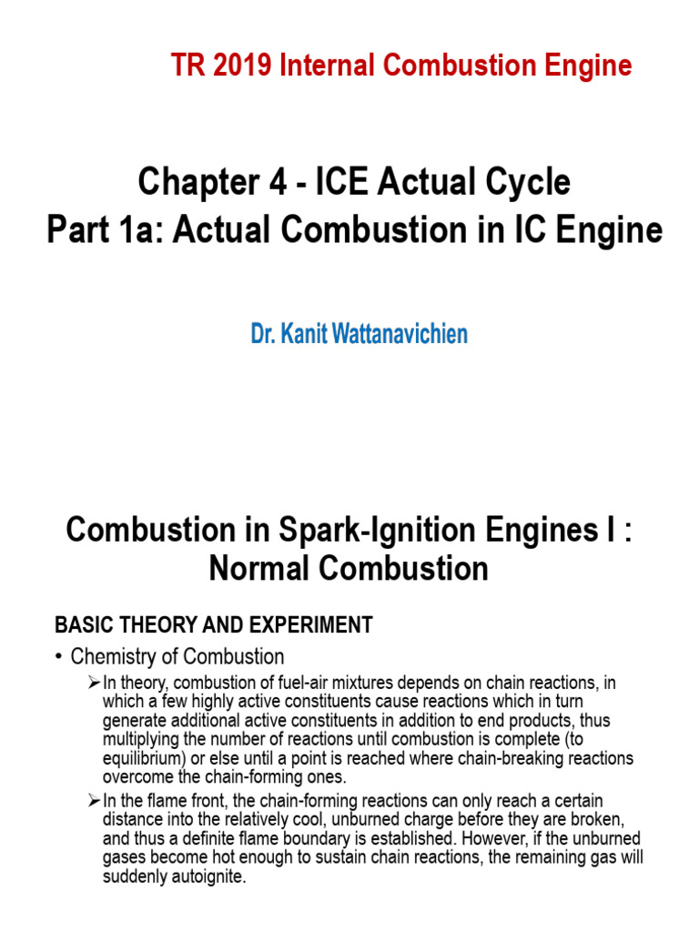 Combustion Dynamics in IC Engines | PDF | Combustion | Sound