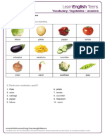 Vegetables - Answers