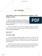 Conceitos de Acidentes de Trabalho