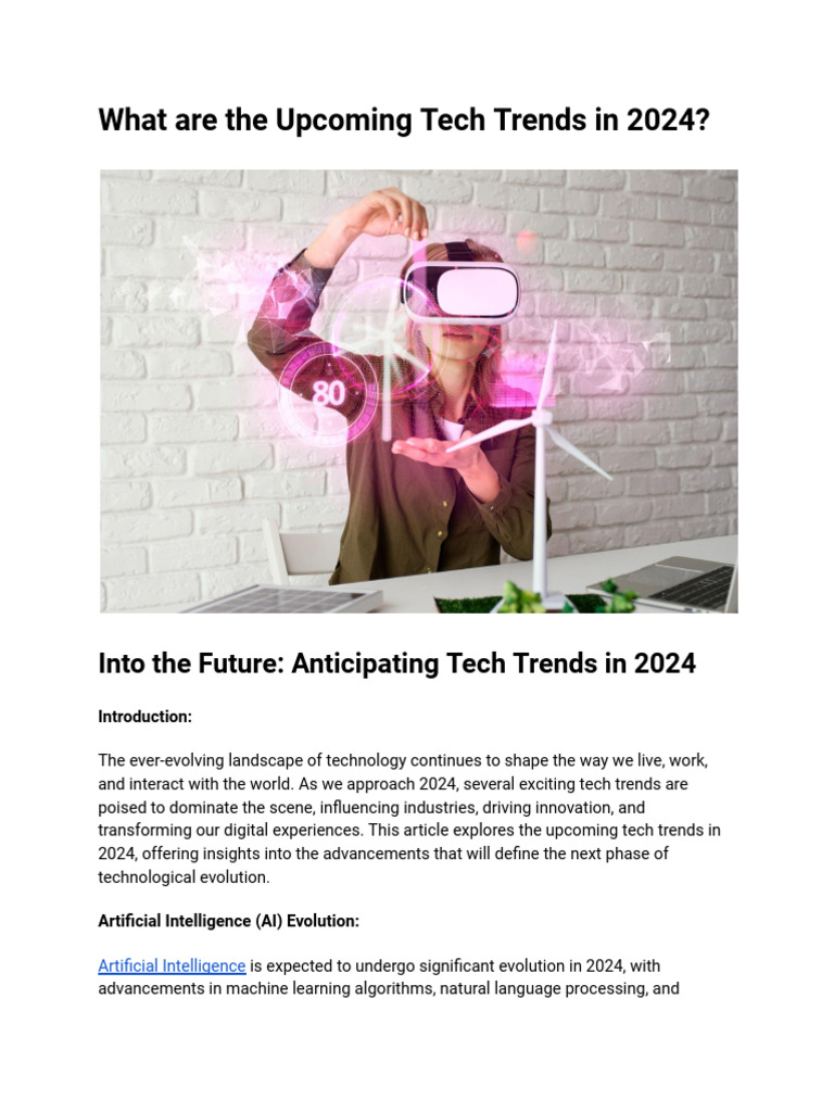 What Are The Upcoming Tech Trends In 2024 Pdf