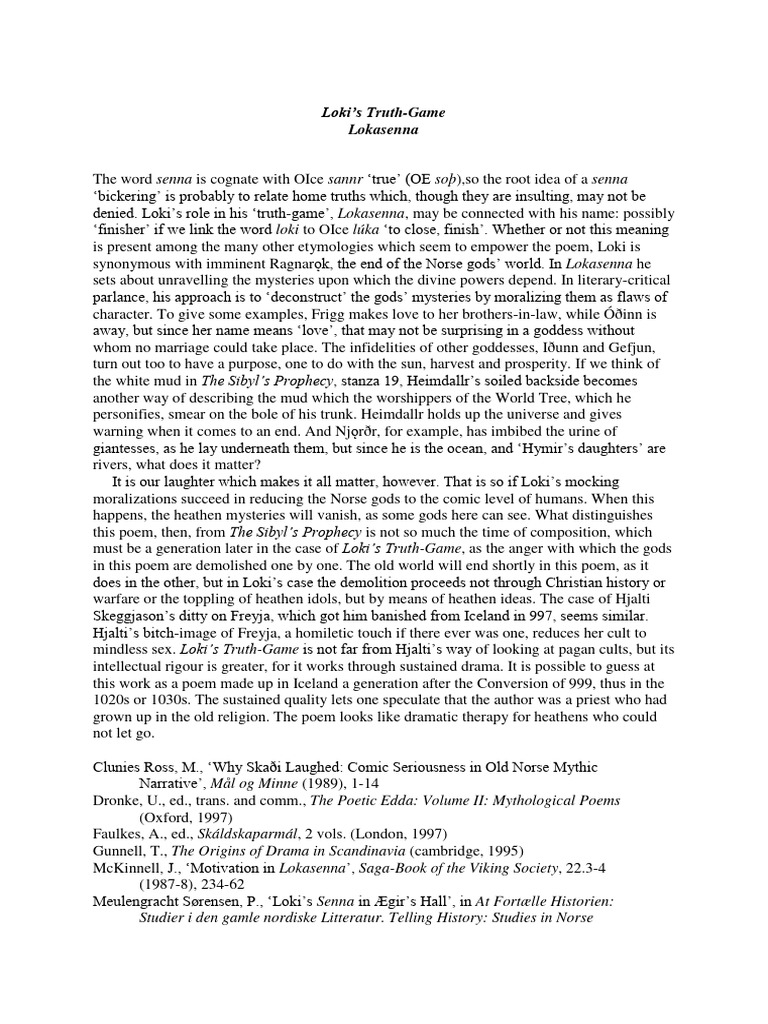 Lokasenna | PDF | Loki | Germanic Mythology