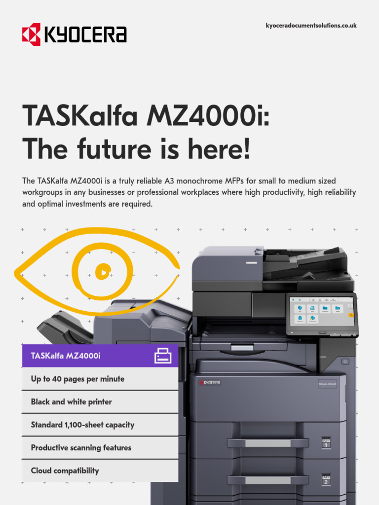 KDUK TASKalfaMZ4000i Datasheet | PDF | Image Scanner | Printer (Computing)