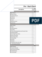 Pre - Post Start Checklist - Hydrostatic Rig