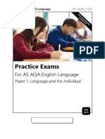 Booklet 5 v2 8577 As AQA Eng Lang Paper 1 Practice Exams v2