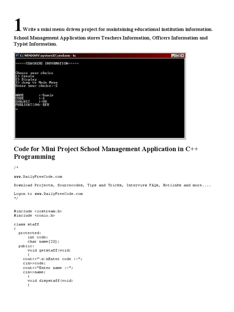 C ++ Projects | Download Free PDF | Source Code | Computer Programming