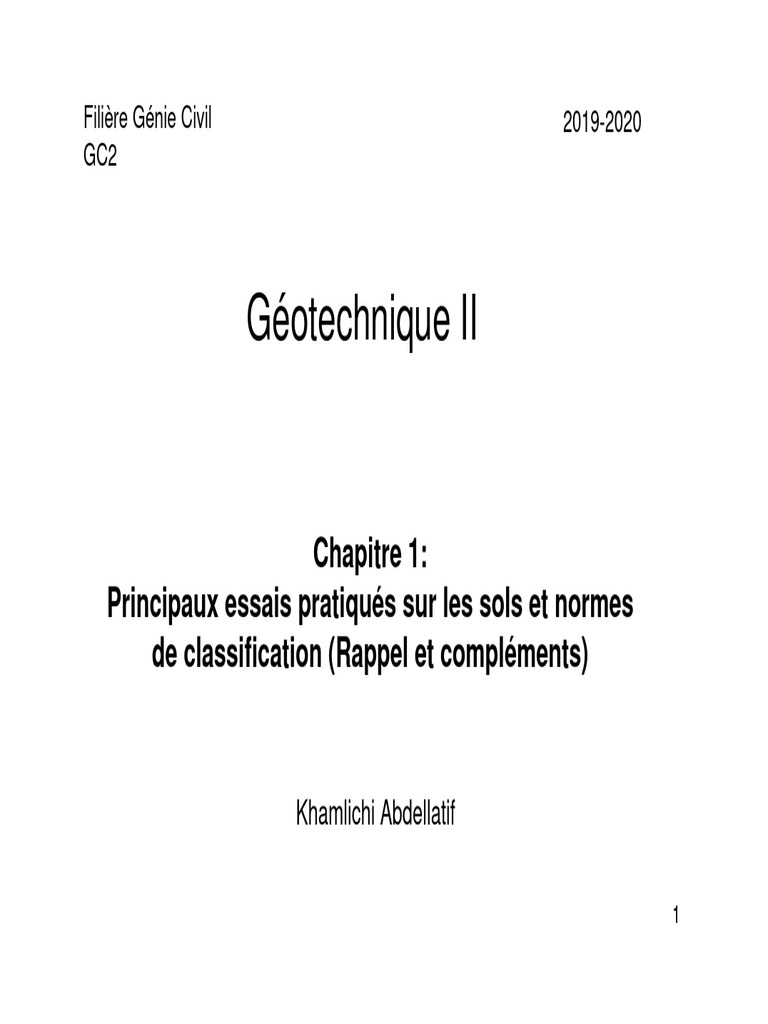 Essais et classification des sols en géotechnique | PDF | Limon ...