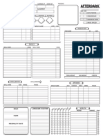 After Dark Character Sheets