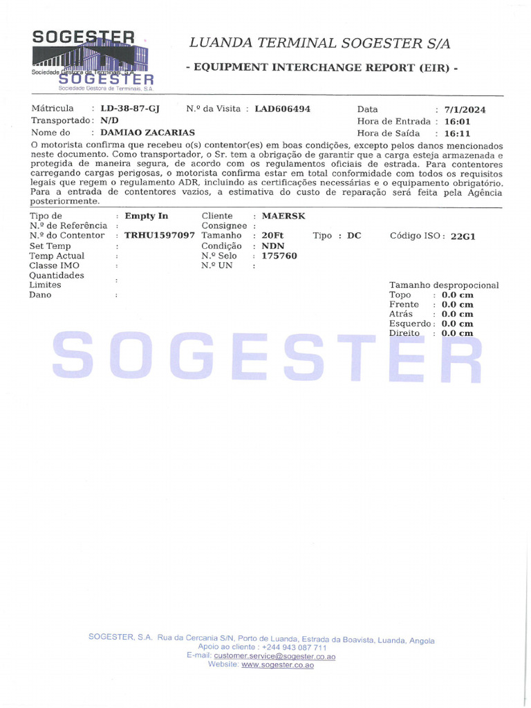 Equipment Interchange Report PDF