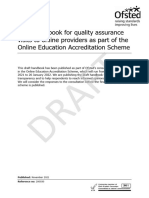 Draft Handbook For Quality Assurance Visits To Online Providers As Part of The Online Education Accreditation Scheme
