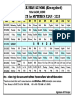 B.R.M. Date Sheet For Sept. Exap 2023