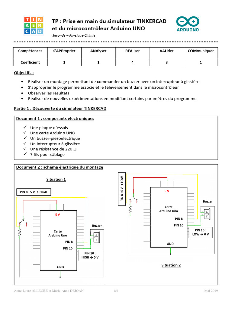 TP Arduino : Buzzer et Tinkercad | PDF | Arduino | Informatique