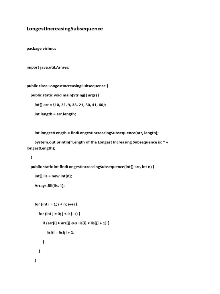 Longest Increasing Sub Sequence | PDF