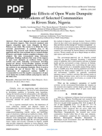 Socio-Economic Effects of Open Waste Dumpsite On Residents of Selected Communities in Rivers State, Nigeria