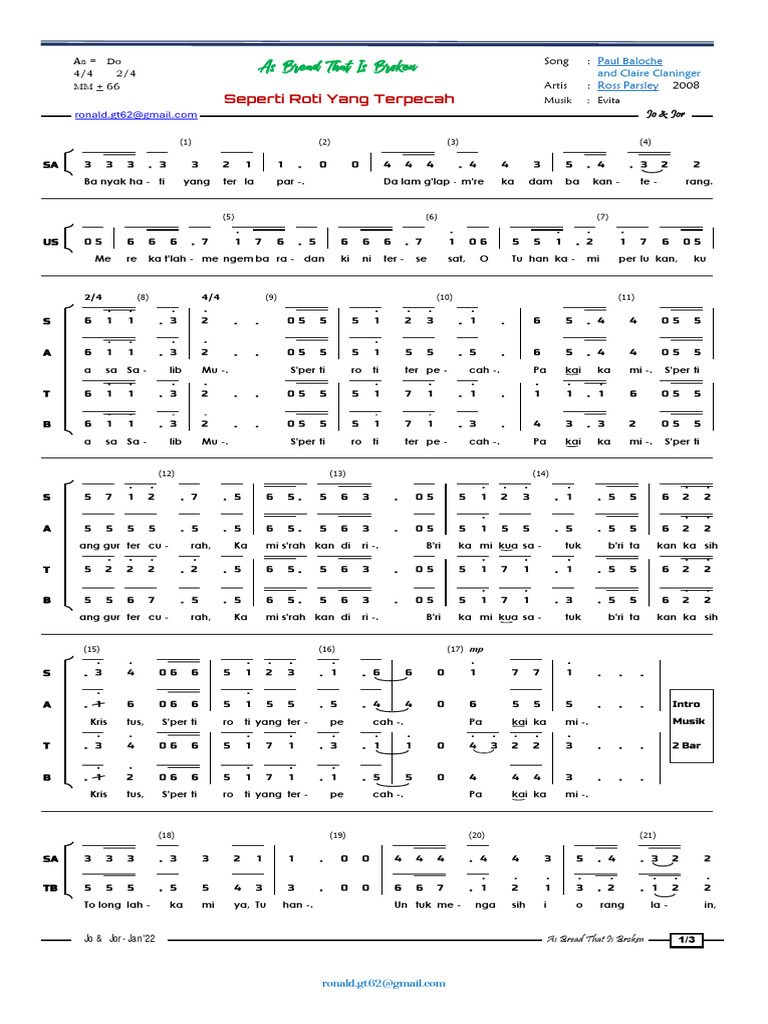 As Bread That Is Broken Pdf