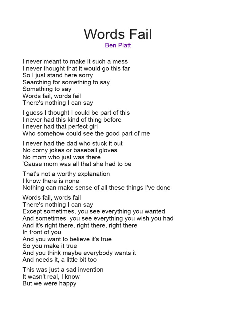 Words Fail | PDF | Poetry