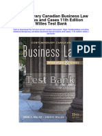 Instant Download Contemporary Canadian Business Law Principles and Cases 11th Edition Willes Test Bank PDF Full Chapter