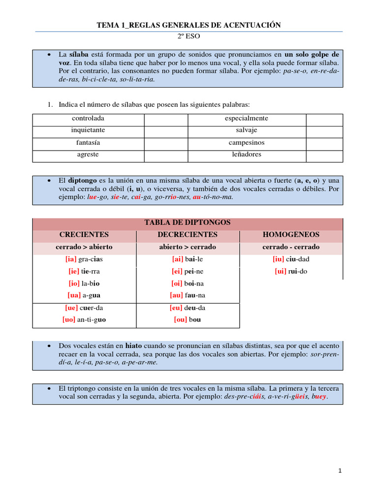 Reglas de Acentuación y Ejercicios | PDF | Voz humana | Lingüística