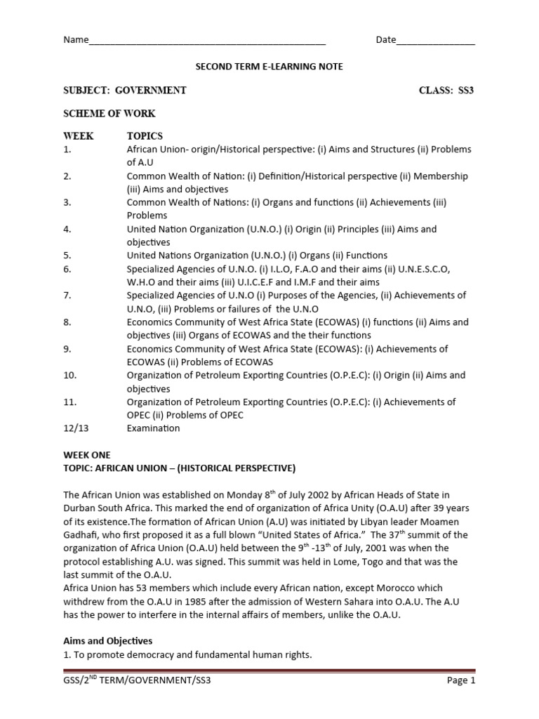 2nd Term s3 Government | PDF | Dominion | United Nations