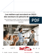 Les Métiers Qui Recrutent en 2023 - Des Secteurs en Pénurie de Candidats - Tout Lyon