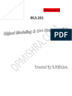 Object Modeling and C++ Programming For Bca 2nd Semester PDF