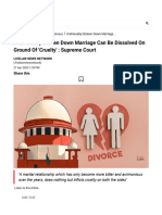 Irretrievably Broken Down Marriage Can Be Dissolved On Ground of 'Cruelty' - Supreme Court