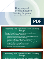 Designing and Delivering Effective Training Programs-Montud-Report